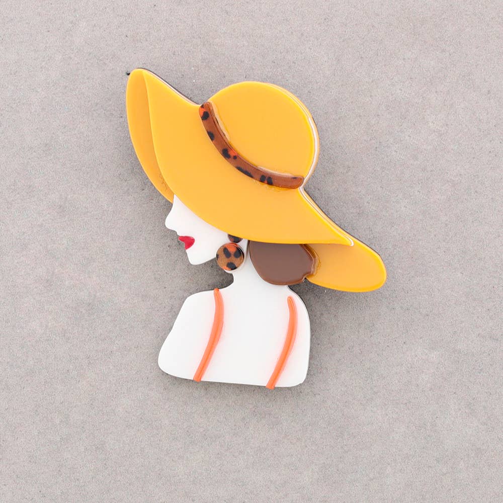 Sonata - Wholesale Brooch - Resin Girl Hat Brooch1