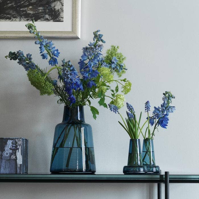 Danish Design Collective - Wholesale Vase - Holmegaard - Flora - Mouth-Blown Glass Vase - Dark Blue