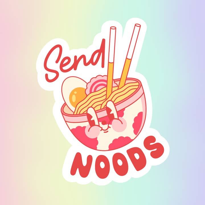 Send noods vinyl sticker for wholesale by Little Sumo