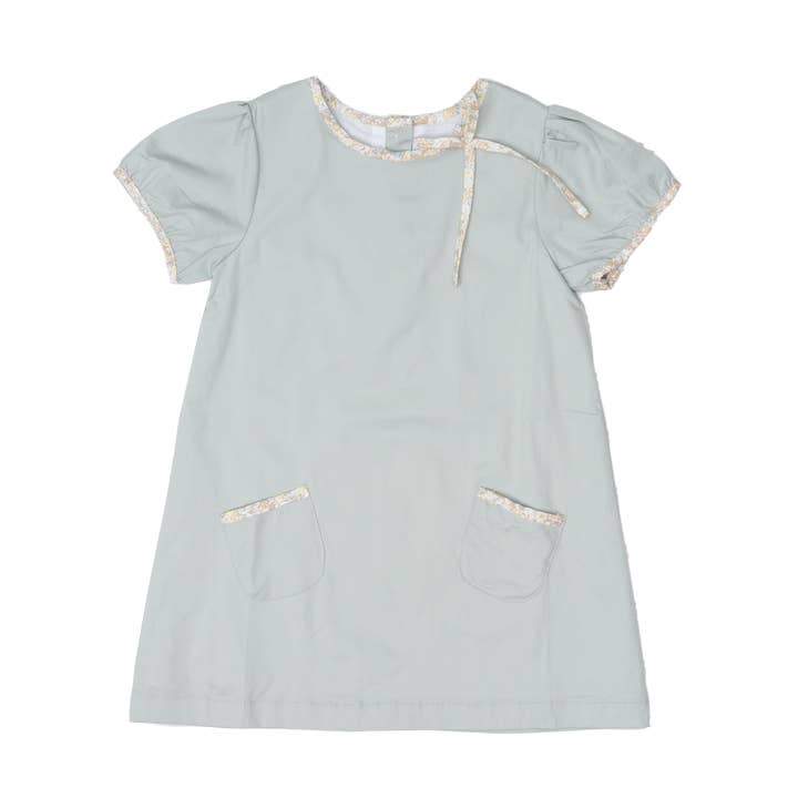 Karen Olive and Tan Floral Kid's Dress for wholesale by The Oaks Apparel Company