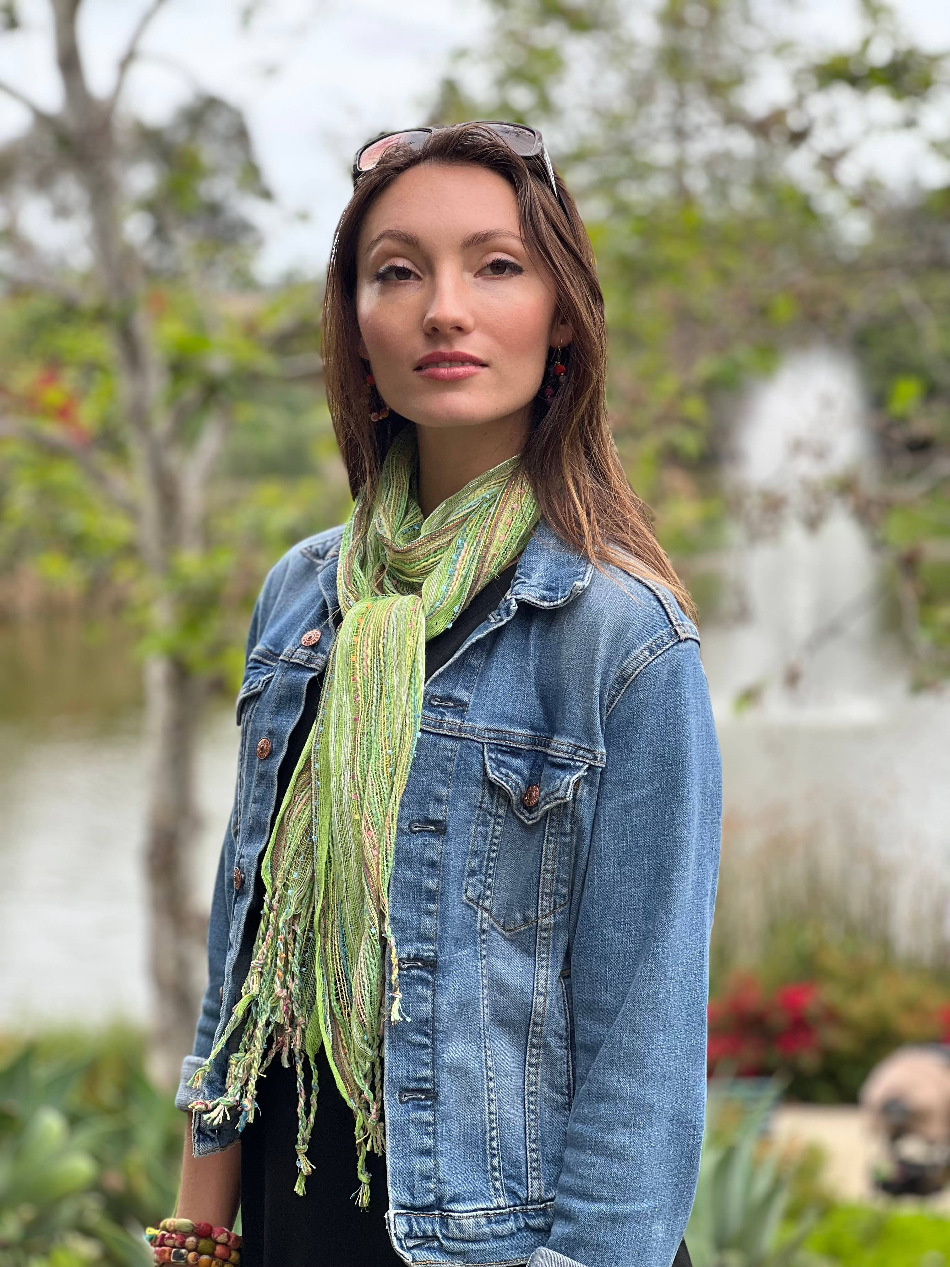 Humble Hilo – wholesale Scarf – Women's – Humble Hilo Multicolored Thread Artisan Scarf11