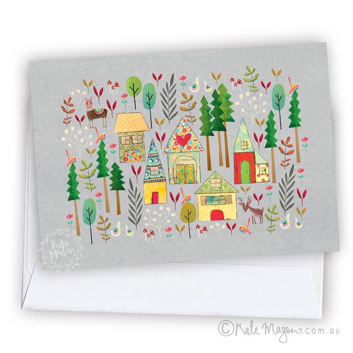 Little House Scene GRATULATIONSKORT för wholesale av Kate Mason Artist