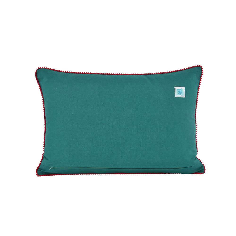 Karma Living - Wholesale Throw/Decorative Pillow - 2ABFLCC721_PG SET/2 FLORAL PILLOW VELVT P.GREEN 16x24"3
