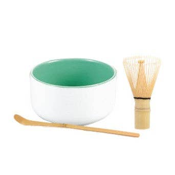 Matcha Tea Set 3 Pieces – Ceramic Bowl, 72-Prong Bamboo Whisk, and Spoon for wholesale by Vin Bouquet (Find It Import & Export Sl)
