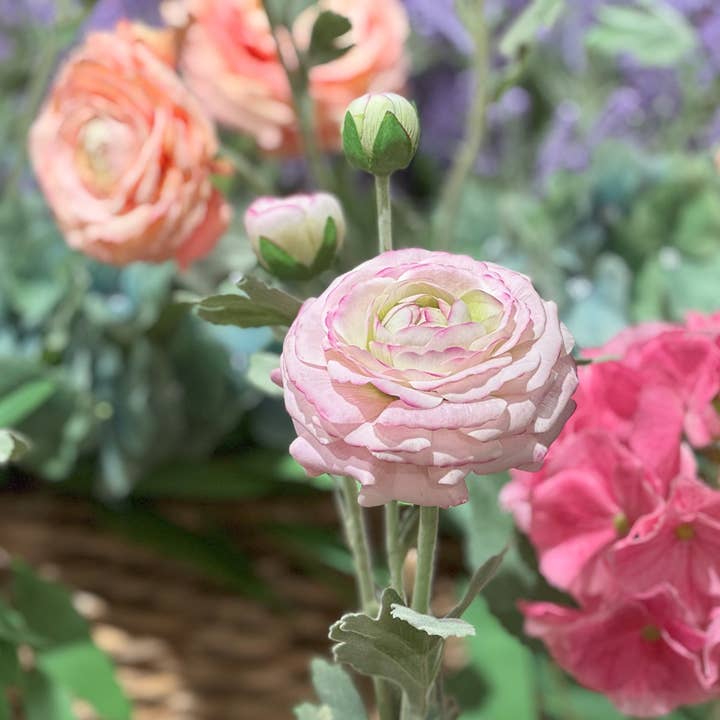 Mills Floral Company - Wholesale Artificial Plant - Real Touch Ranunculus - Lavender Pink - 19 Inch1