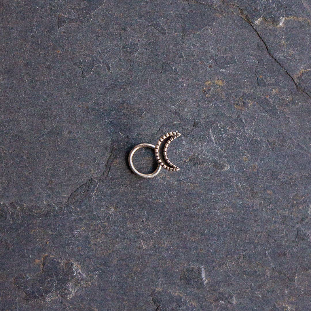 JAYA MOKSHA – wholesale Nose ring – Silver Moon Nose Stud / Sterling Silver Crescent Moon Stud5