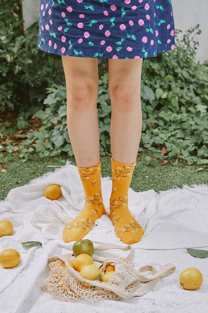 7DAYSSOCKS - Vente Chaussettes – femme - Chaussettes Crew Twist Flower pour femmes8