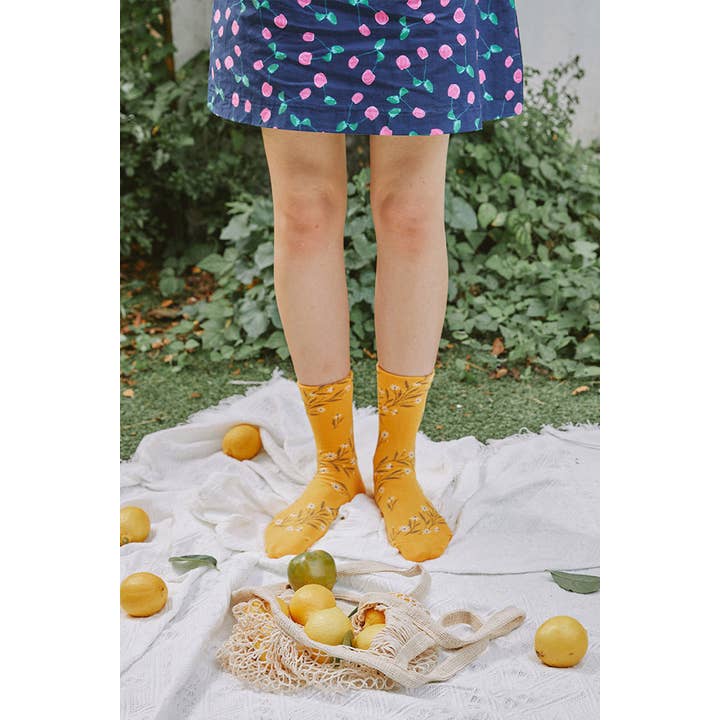 7DAYSSOCKS - Vente Chaussettes – femme - Chaussettes Crew Twist Flower pour femmes8