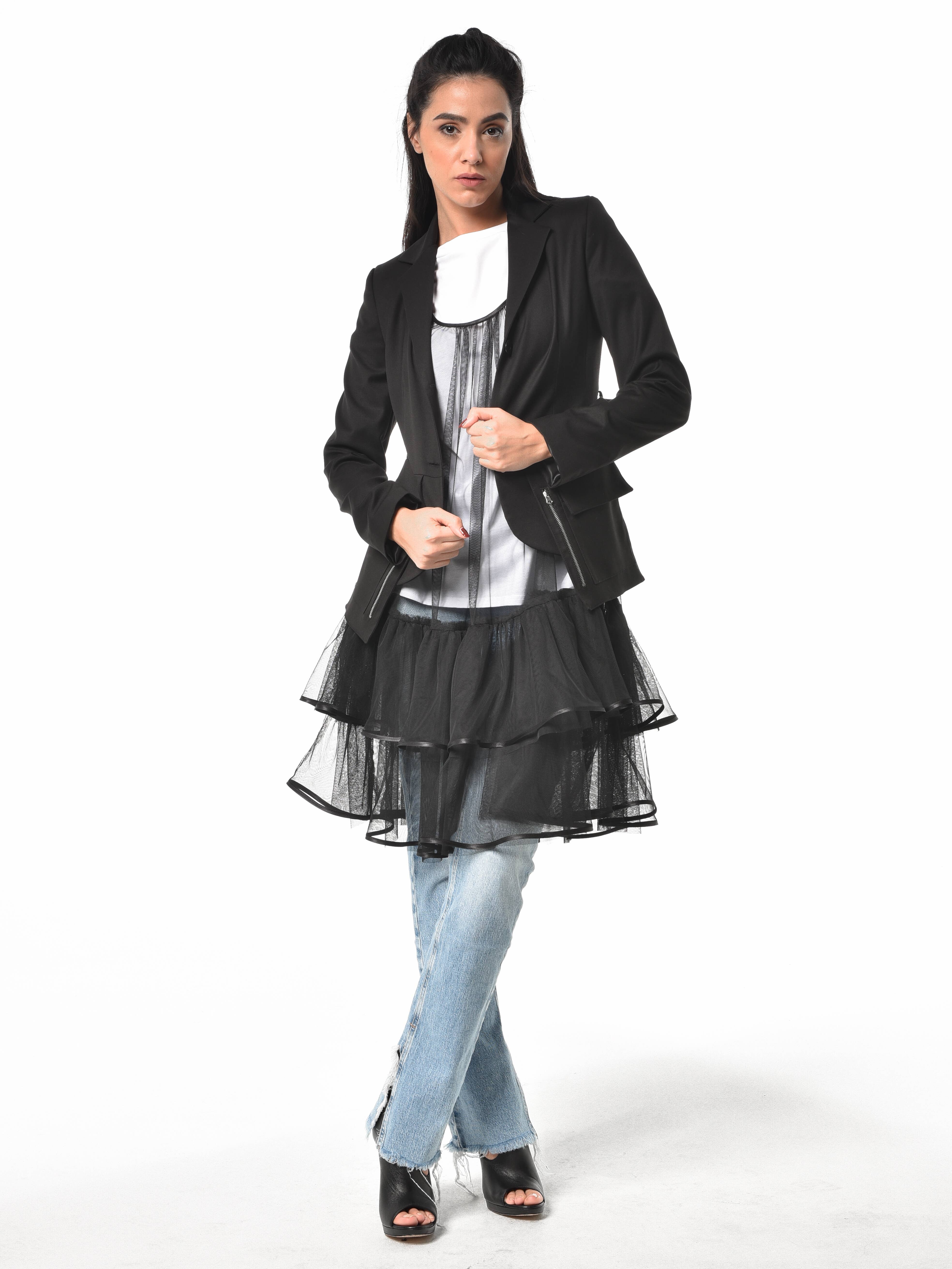 Metamorphoza - Wholesale Dress - Women's - Black See Through Tunic Dress8