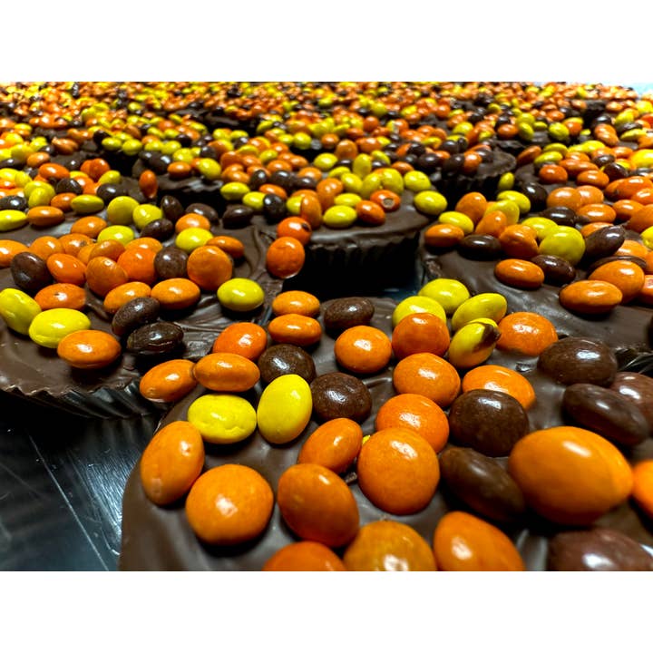 O'Shea's Candies Sweet Shop - Wholesale Chocolate Covered Sweets - Jumbo Milk Chocolate “Reese Pieces” Peanut Butter Cups w/Bow