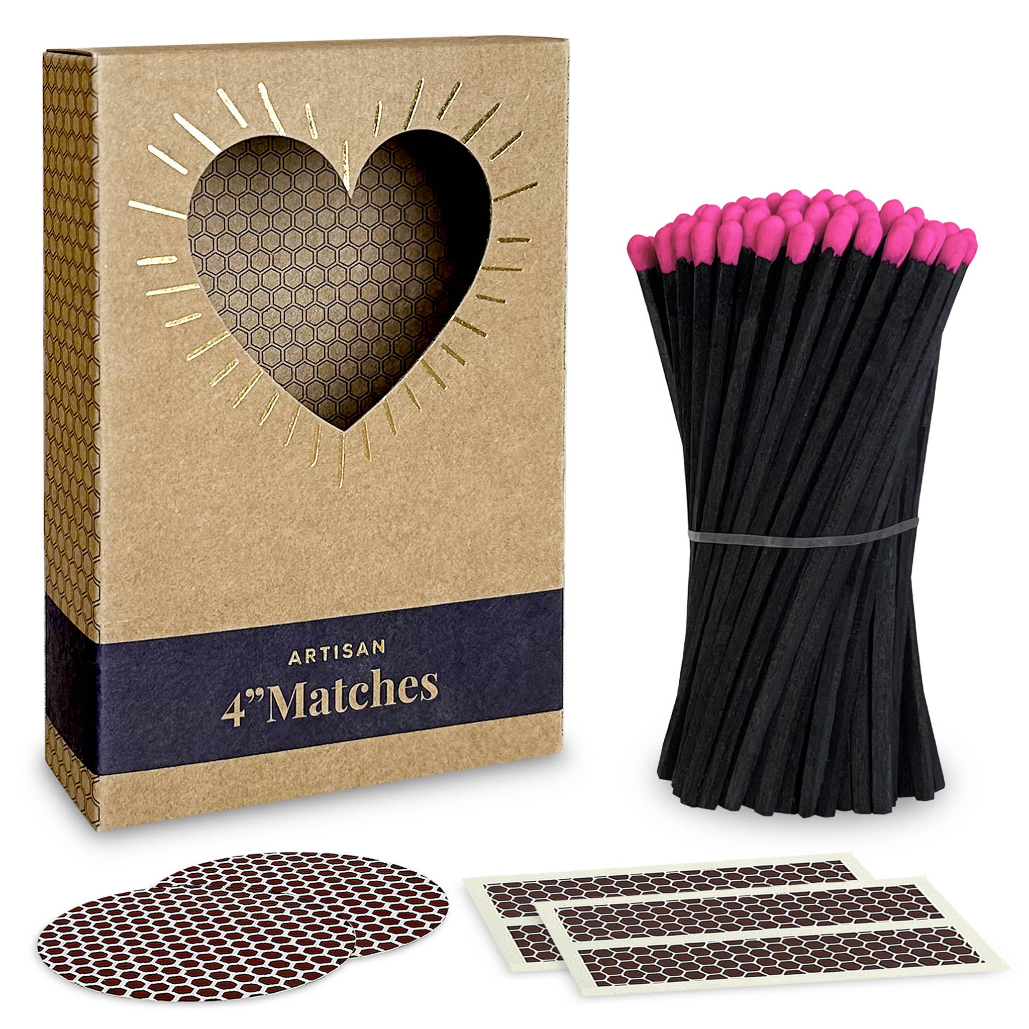 Thankful Greetings - Wholesale Matches - 4" Refill Matches - Colors of Your Choice + Striker Stickers6