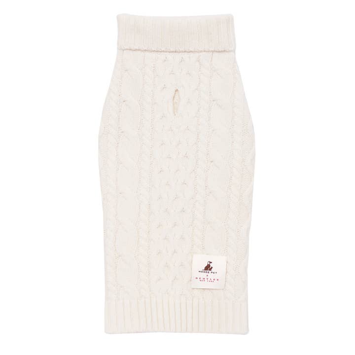 Nooee pet - Wholesale Pet Sweater - Dog - Nooee Pet X Demy Lee Wool Off White Cable Sweater4