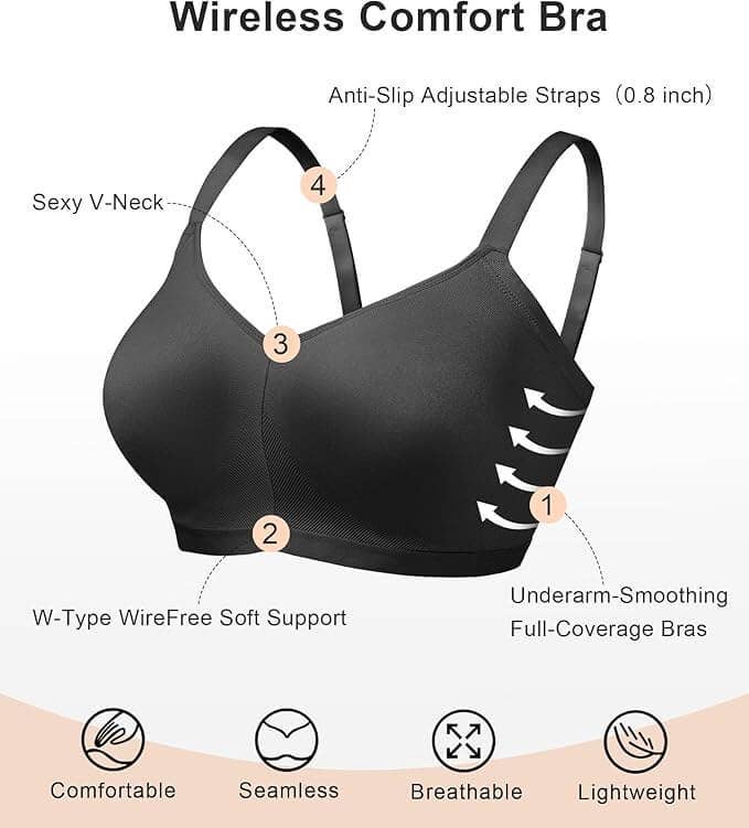 ShaperX Shapewear - Wholesale Bra - Women's - SHAPERX Seamless Lightly Lined Wireless Bra12