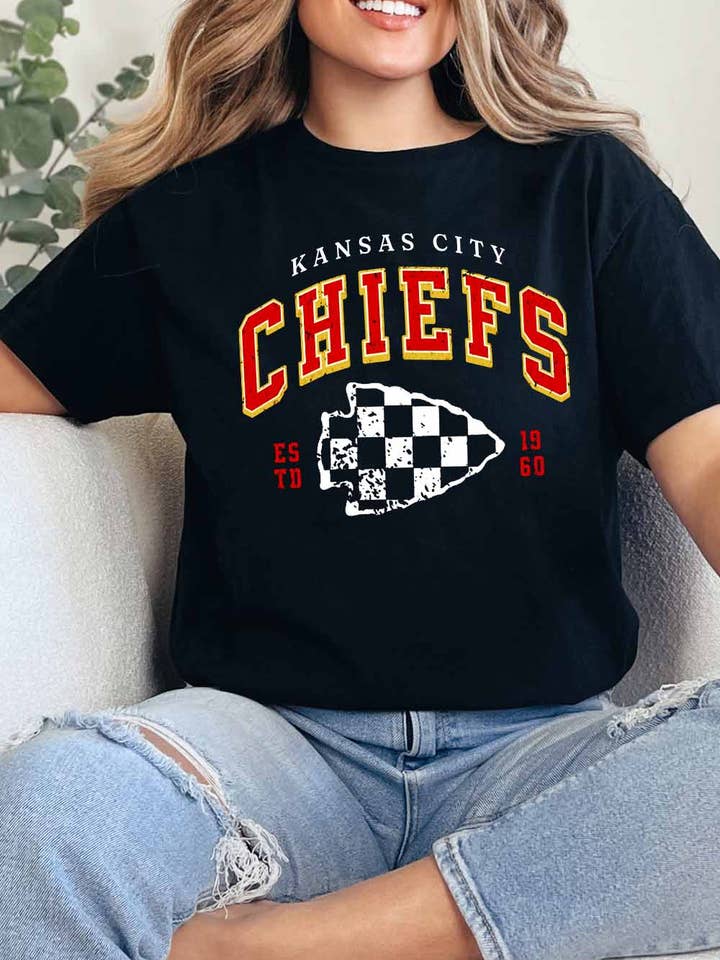 Grafik-T-Shirt für Damen, Kansas Chiefs für den Großhandel von Khristee