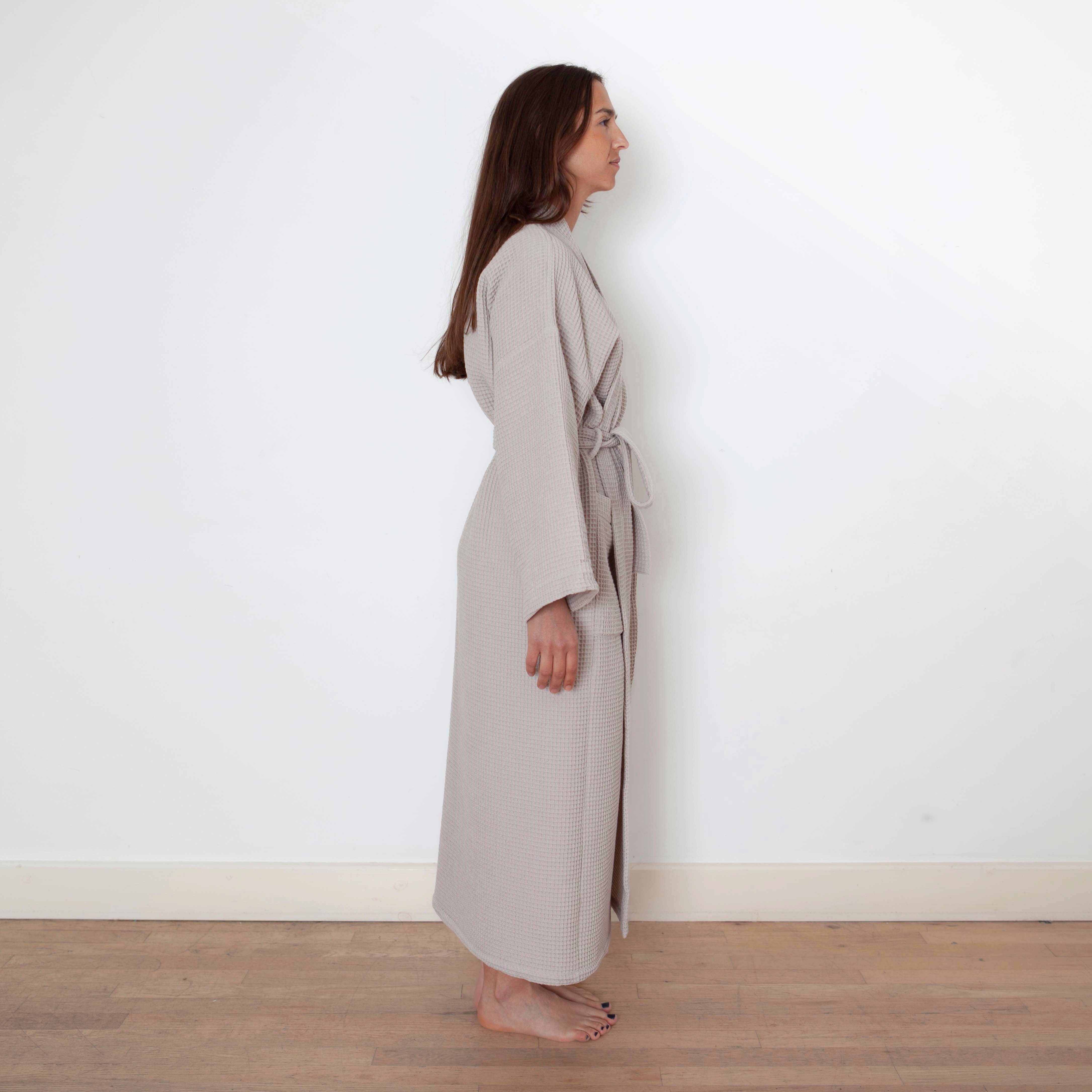 EKIN FROG – wholesale Robe – Women's – Beige Cotton Bathrobe9