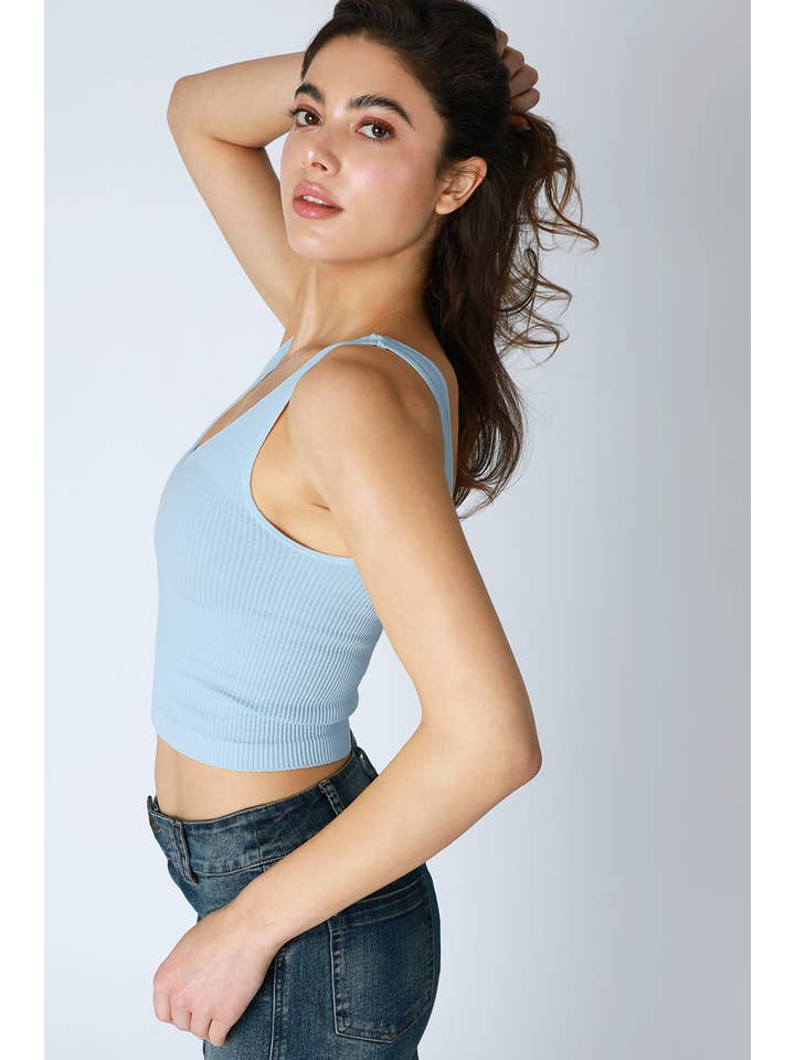 NIKIBIKI - Wholesale Knit Top - Women's - NS8152 - Reversible Ribbed Crop Top