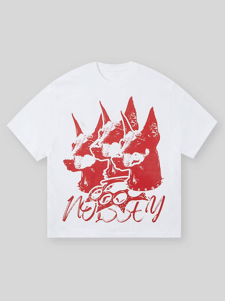 Three Doberman Red T-Shirt for wholesale by NOISSEY