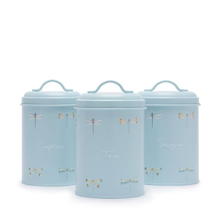 Sophie Allport – wholesale Food storage container – Watercolour Dragonfly Storage Tins (Set of 3)5