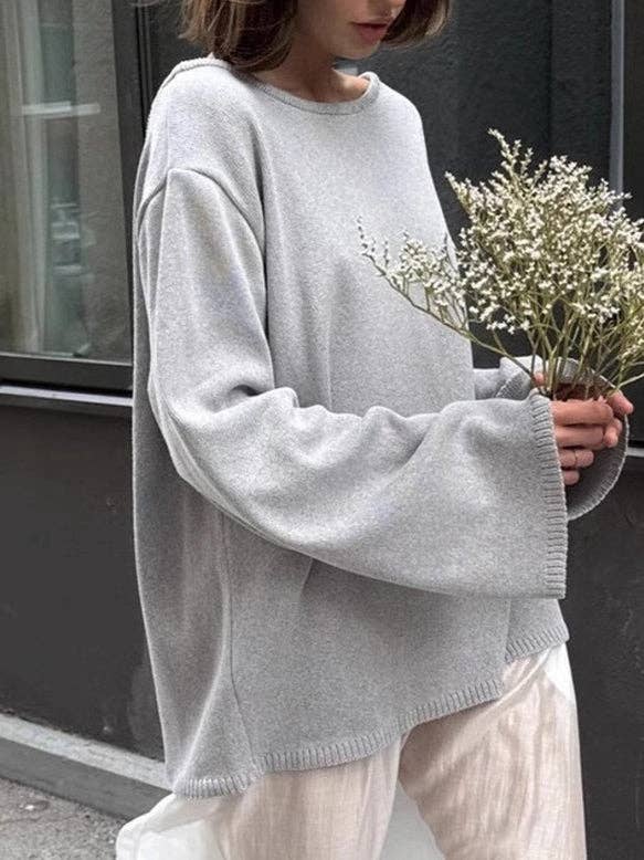 alberalkirk - Wholesale Knit Sweater - Women's - Open Back Cotton Sweater Pullover Mid Heavy N5Z435