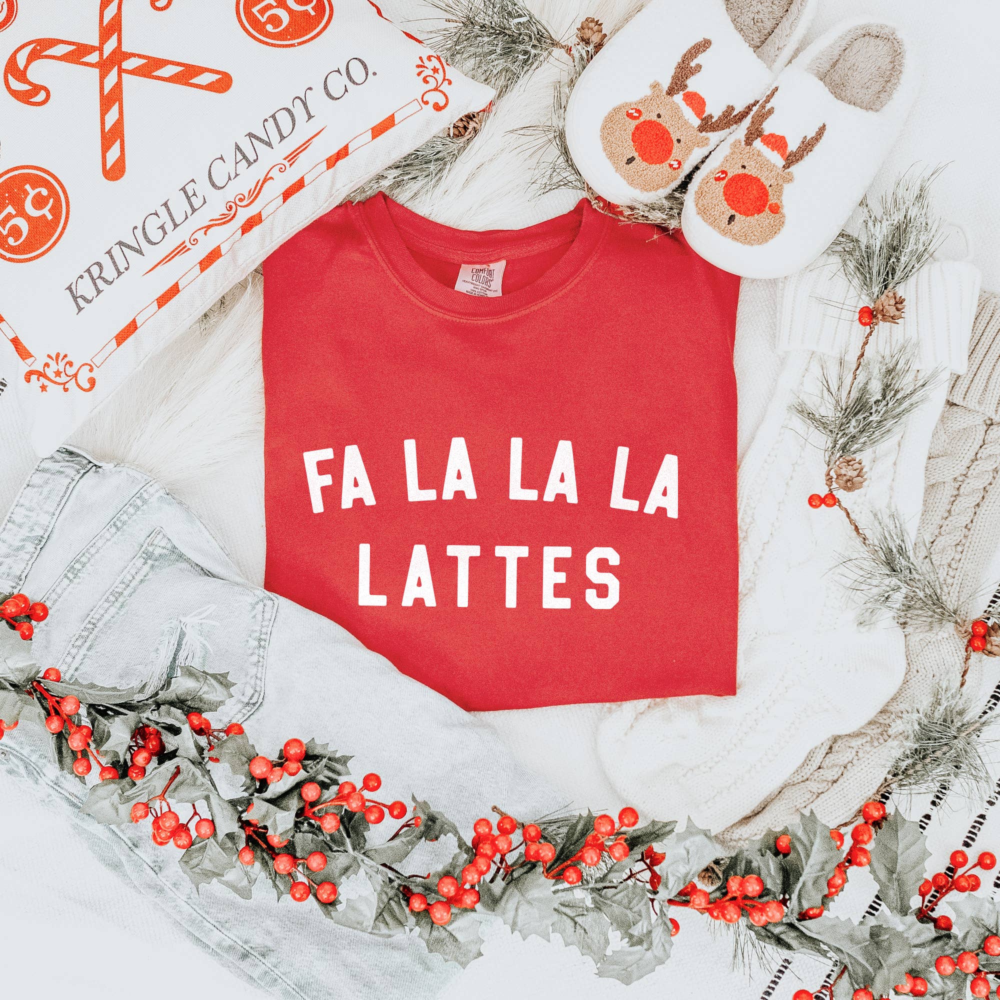 Peculiar People Designs - Wholesale T-Shirt (Graphic) - Unisex - Fa La La La Lattes Coffee Lover Christmas T-Shirt1
