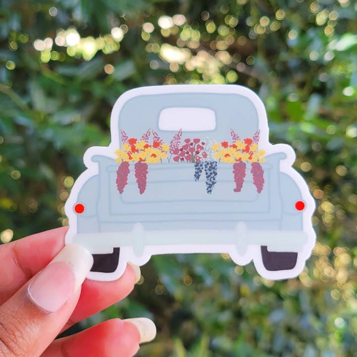 Taylor Made By Erin - Wholesale Sticker - Spring Flower Truck Weatherproof Die Cut Sticker