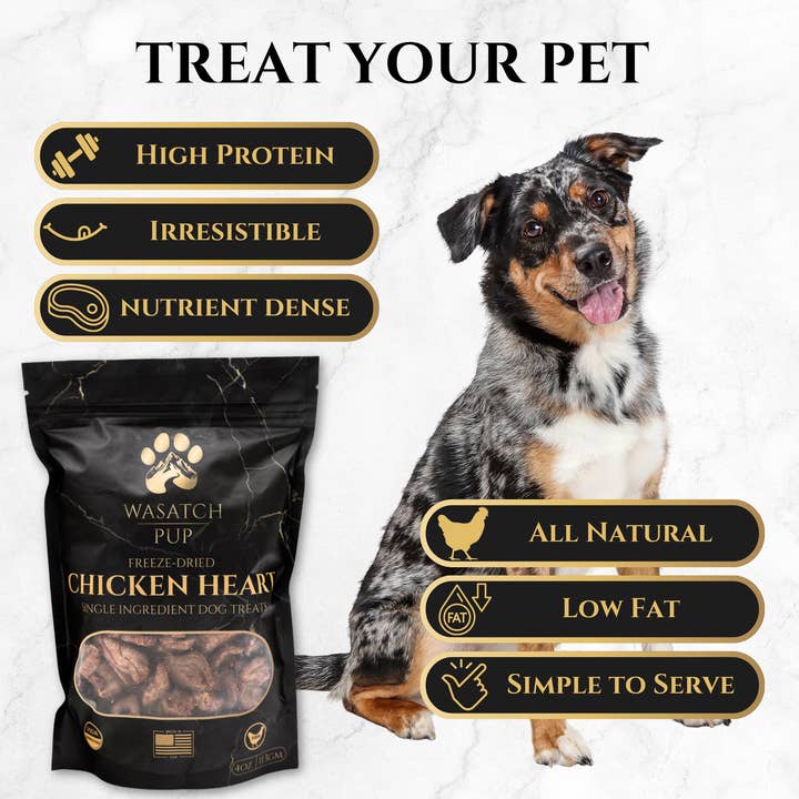 Wasatch Pup – wholesale Pet treats – Dog – Freeze-Dried Chicken Heart | Single Ingredient Dog Treats4