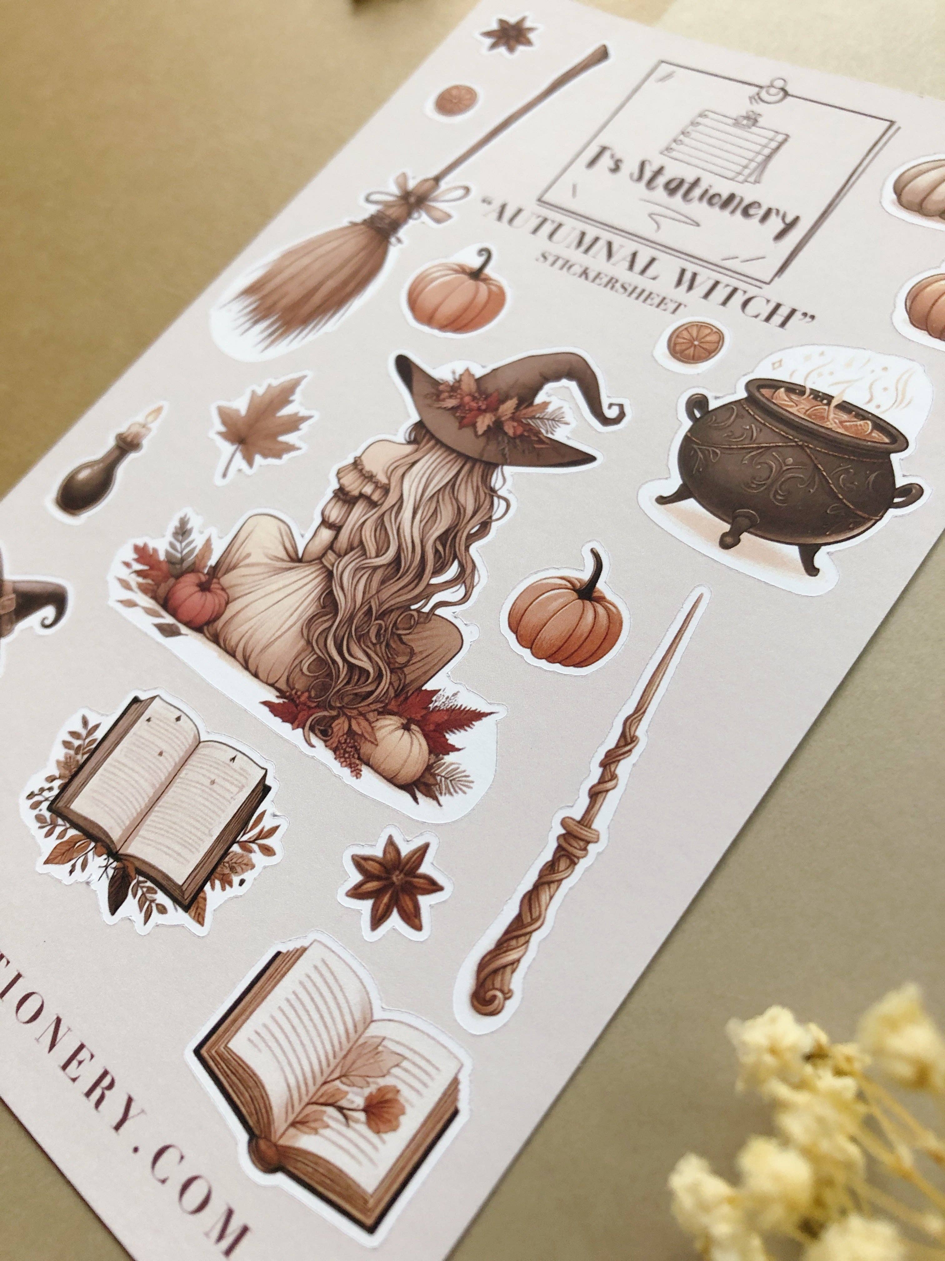 T's Stationery - Wholesale Sticker - "Autumnal Witch" Sticker Sheet4