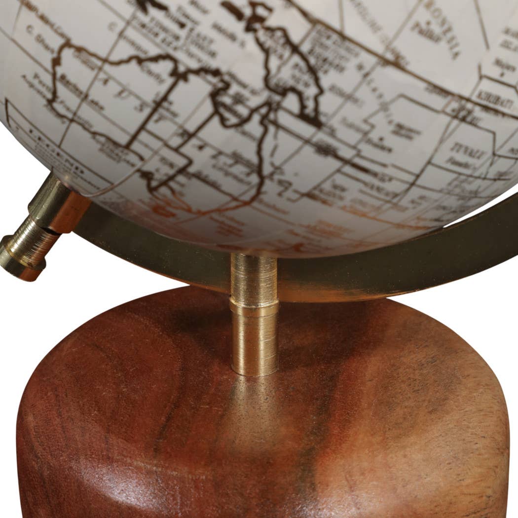 Sagebrook Home - Wholesale Desk Globe - Resin Wood Base Globe Sculpture - Natural, 10 in.10