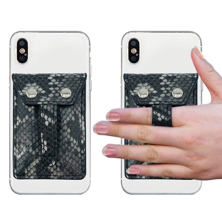 Phone Flipper ( Peel & Stick ) Phone Wallet - Grey Python for wholesale by Phone Flipper