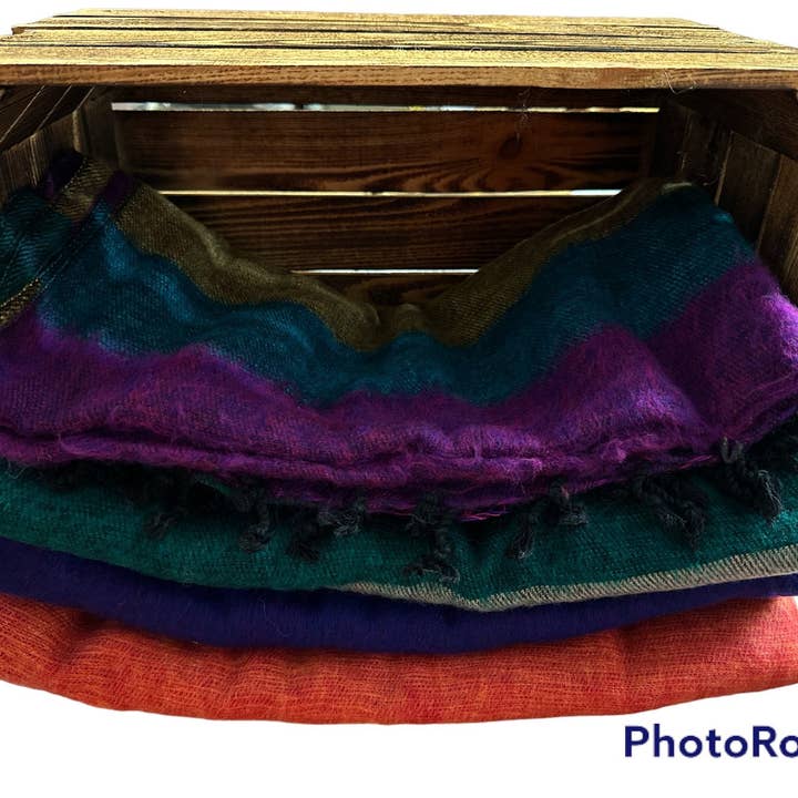 Funky Yak Ltd – Großhandel Überwurfdecke – Handgewebte Yak-Wollschal-Decke aus Nepal, 2-teiliges Farbset4