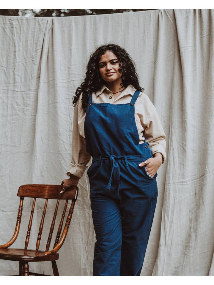Hemp & Hope - Vente Salopette – femme - Salopette en chanvre Tama - Bleu1