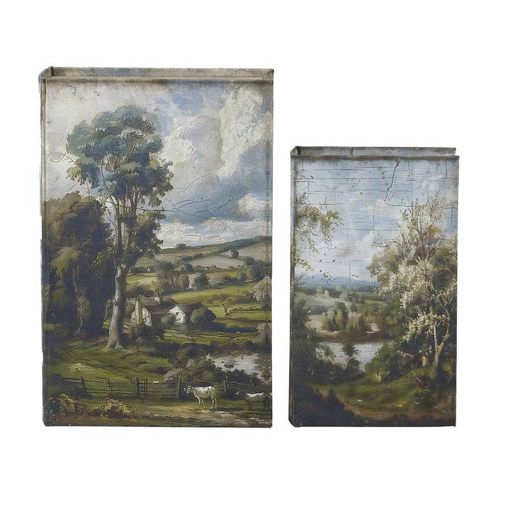 Lot de 2 boîtes à livres Paysages - Multicolore pour la vente par A&B Home Group Inc.