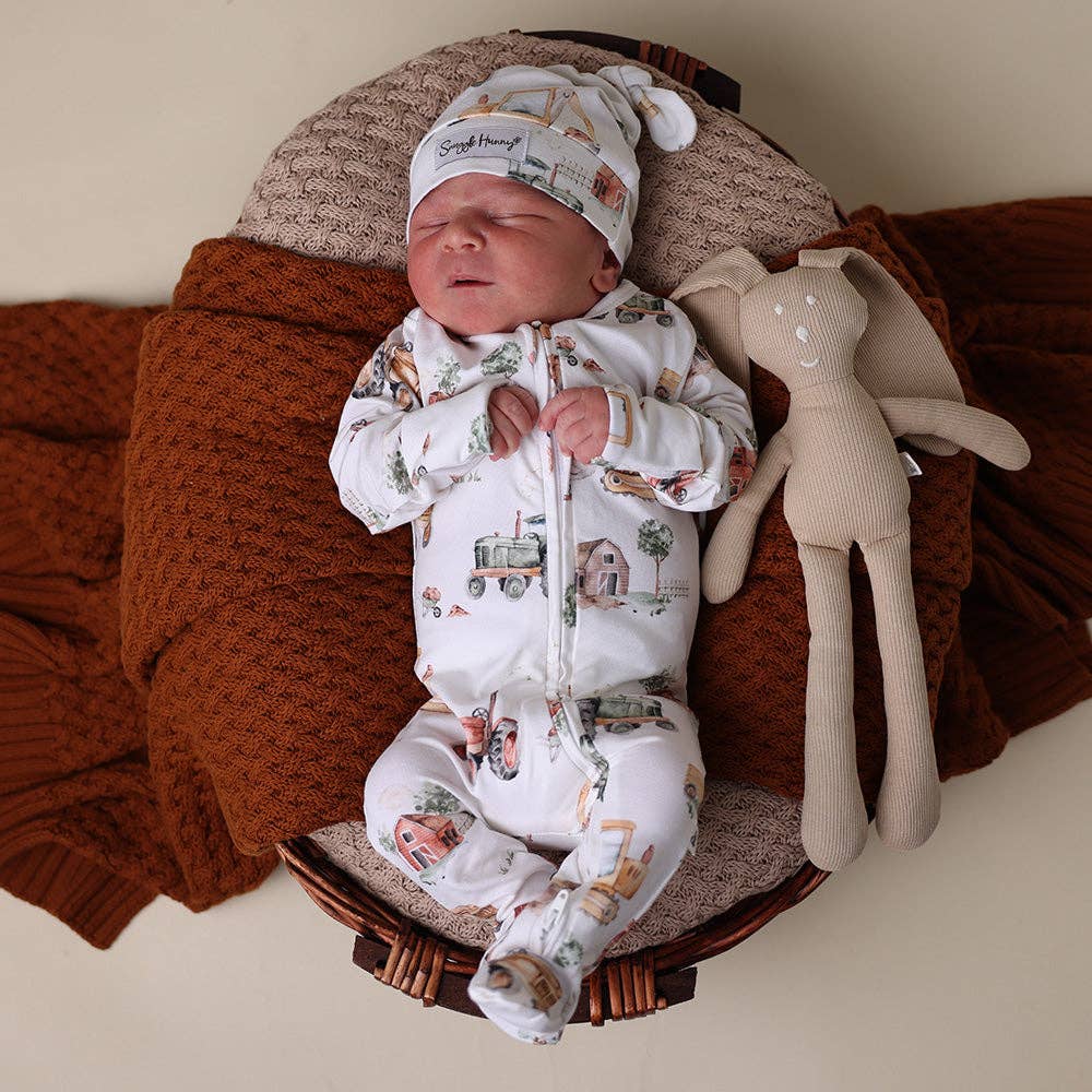 Snuggle Hunny – wholesale Nattdräkt – Baby – Grävare & Traktorer Ekologisk Mysdräkt med Dragkedja och Fötter3