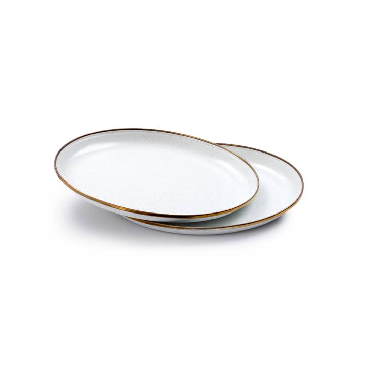 Barebones - Wholesale Dinner Plate - Enamel Deep Plate (Set of 2)
