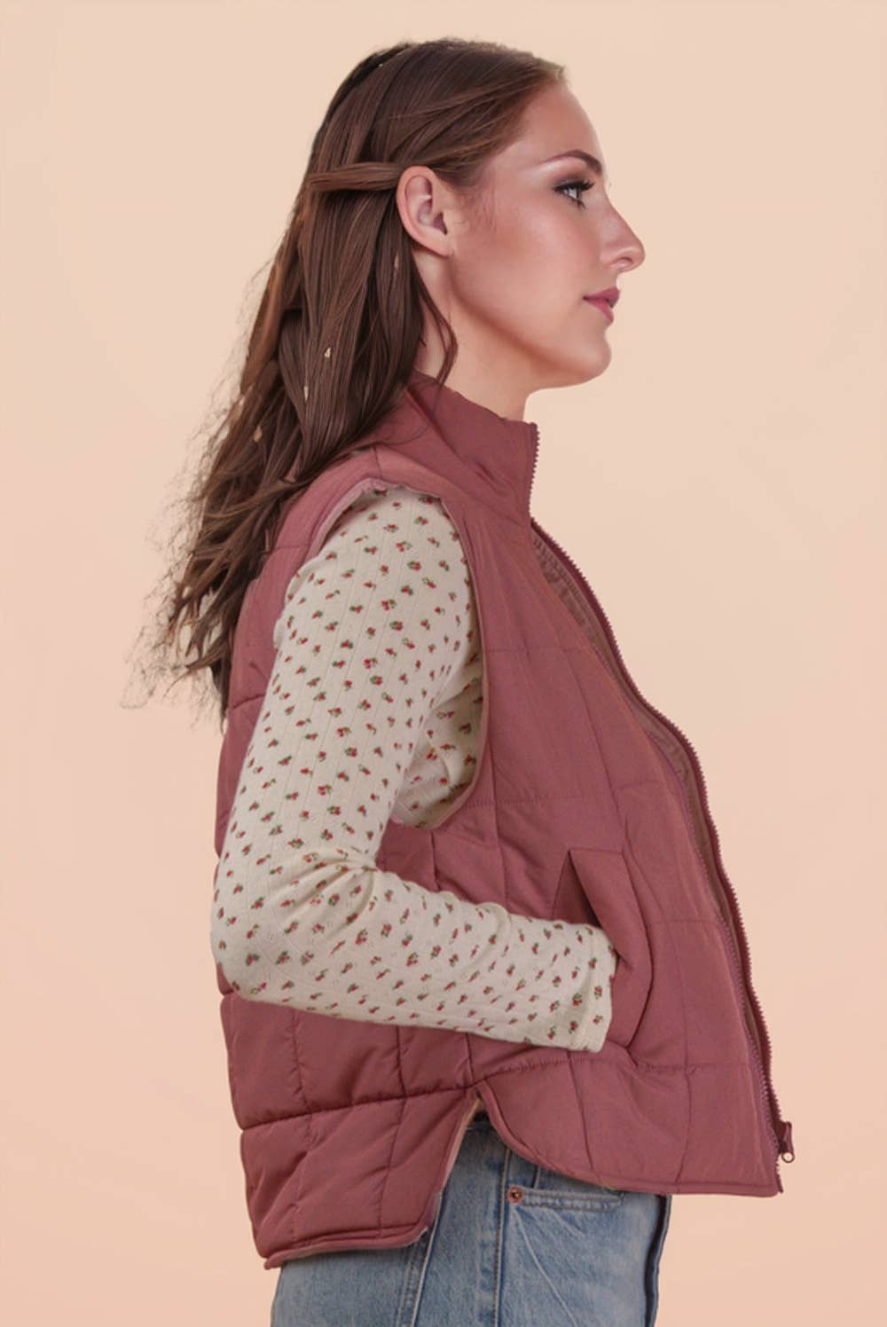 VERY J - Wholesale Outerwear Vest - Women's - NJ90282-Solid & Leopard Puffer Padded Warm Vest21