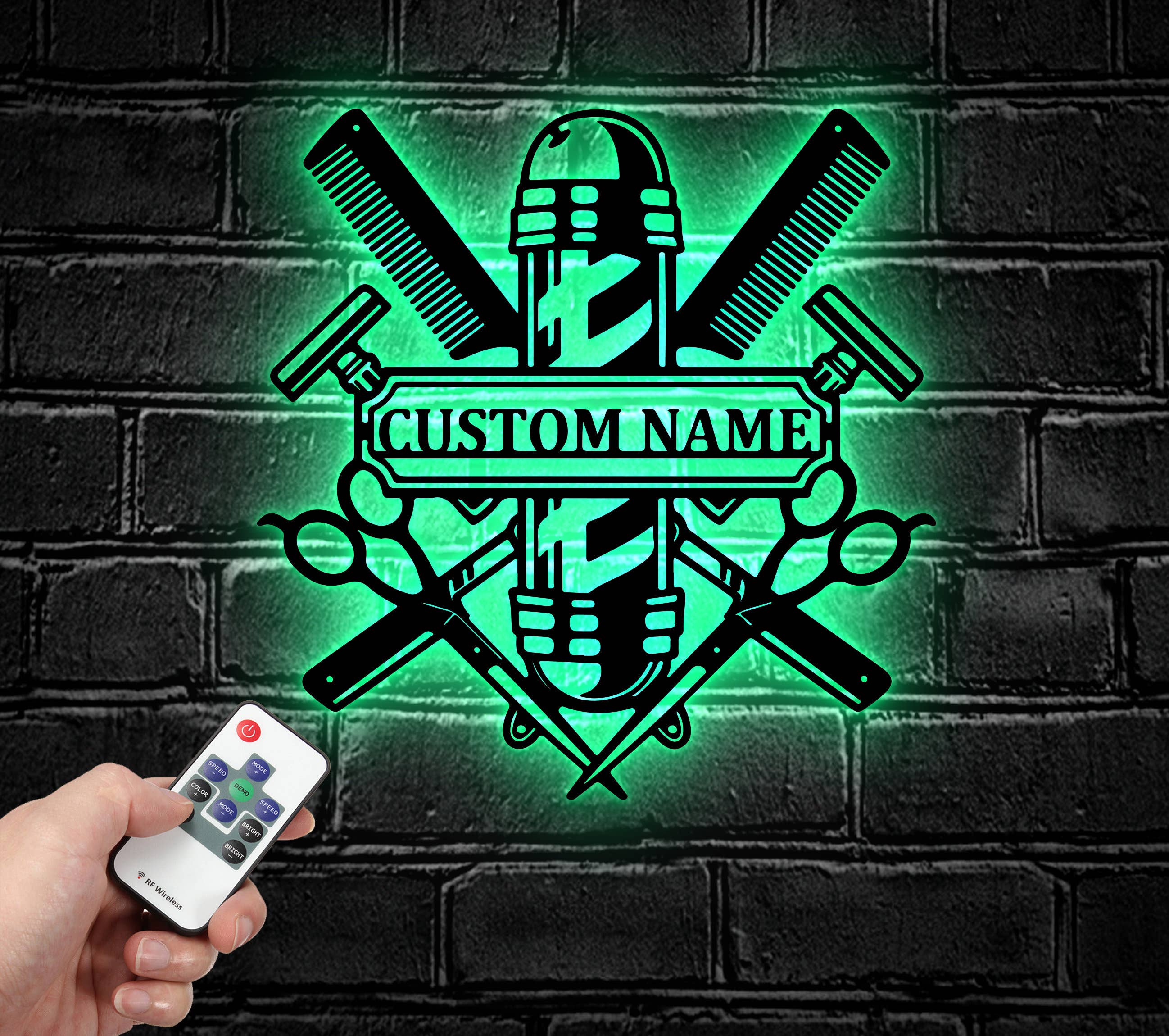 Glow Neon - Wholesale Neon Sign - Personalized Barber Shop Name Metal Sign0