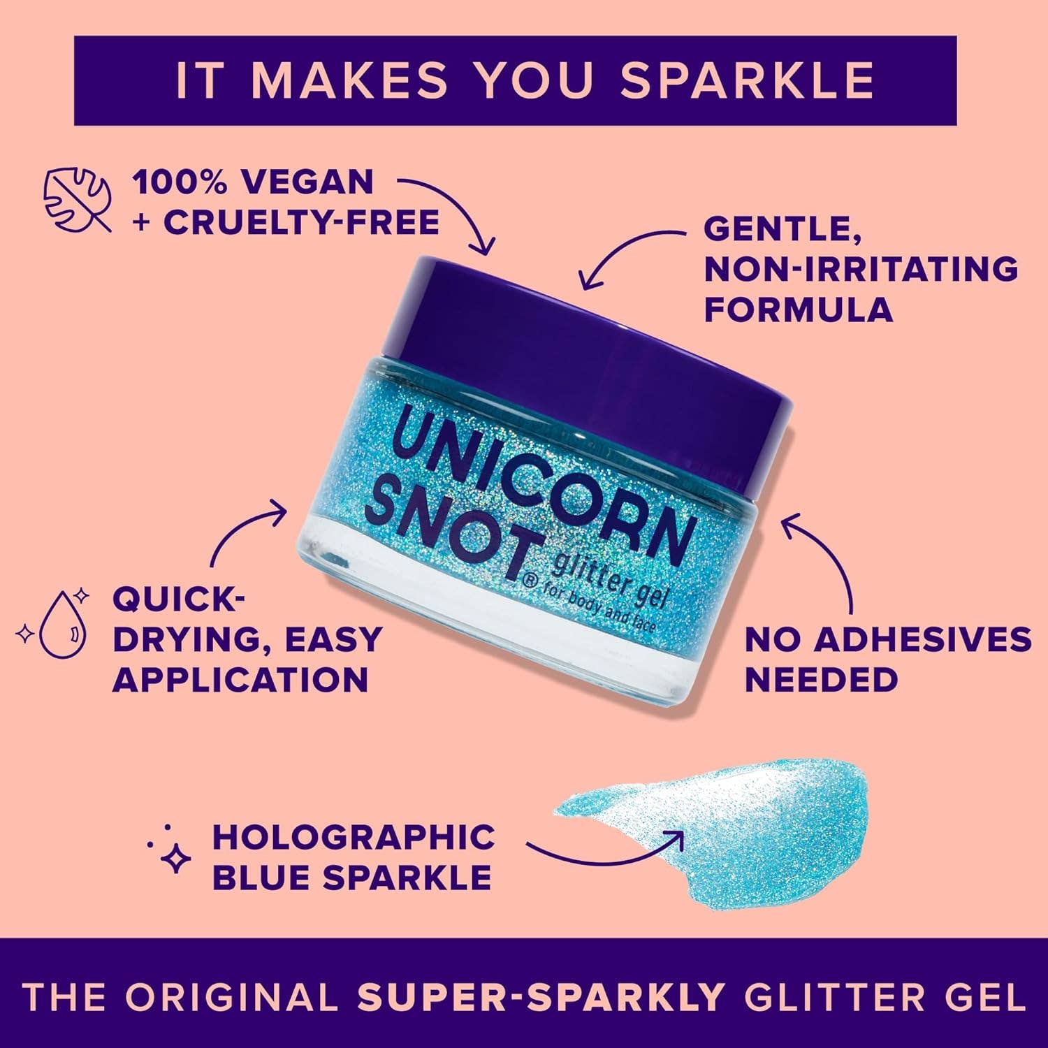 Unicorn Snot | Glitter Beauty - Wholesale Body Glitter/Shimmer - Original Glitter Gel | Sky-Blue | Body Glitter | Shimmer3