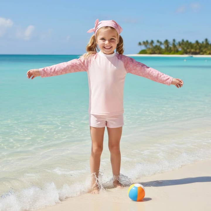 T-shirt anti-UV de mangas compridas para menina: Lily por atacado de Plouf Safety Concept