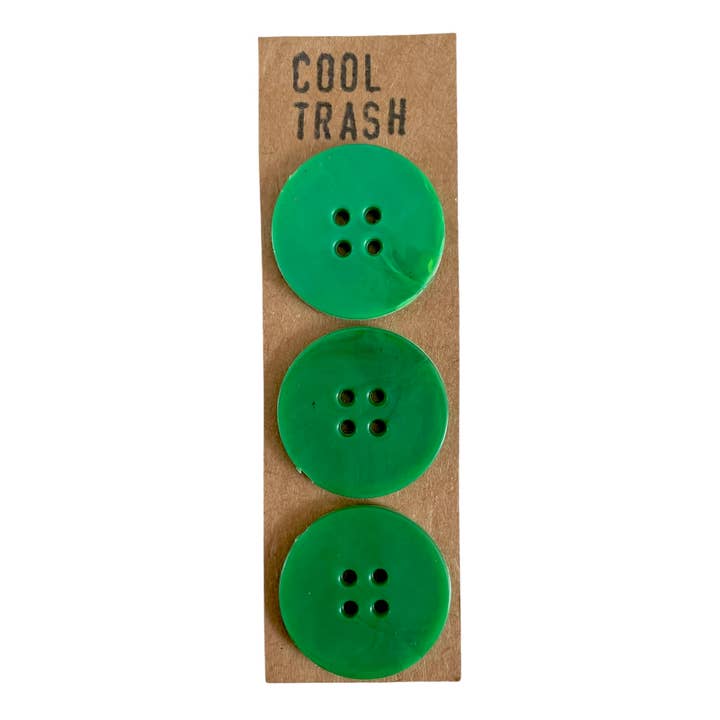 Green Recycled Plastic Big Buttons Set for wholesale by Cool Trash