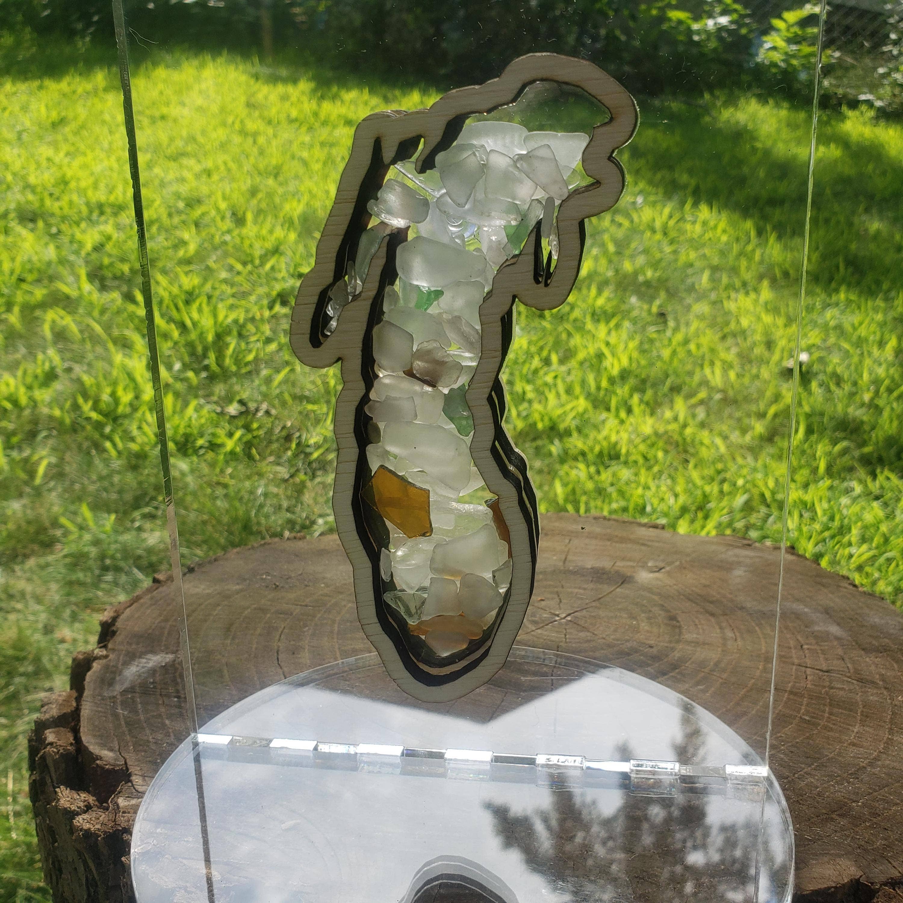 Sea Glass Displays – Engroshandel Pyntekasse – Shadowbox-display med søglas fra Lake Michigan i 4 varianter6