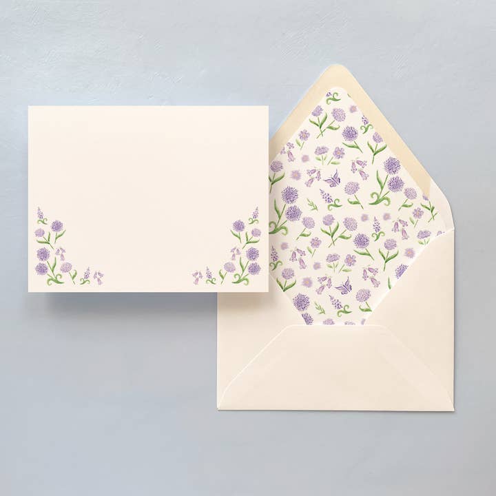 Lavender Blossom Notecard Set for wholesale by Gloster Road Co.