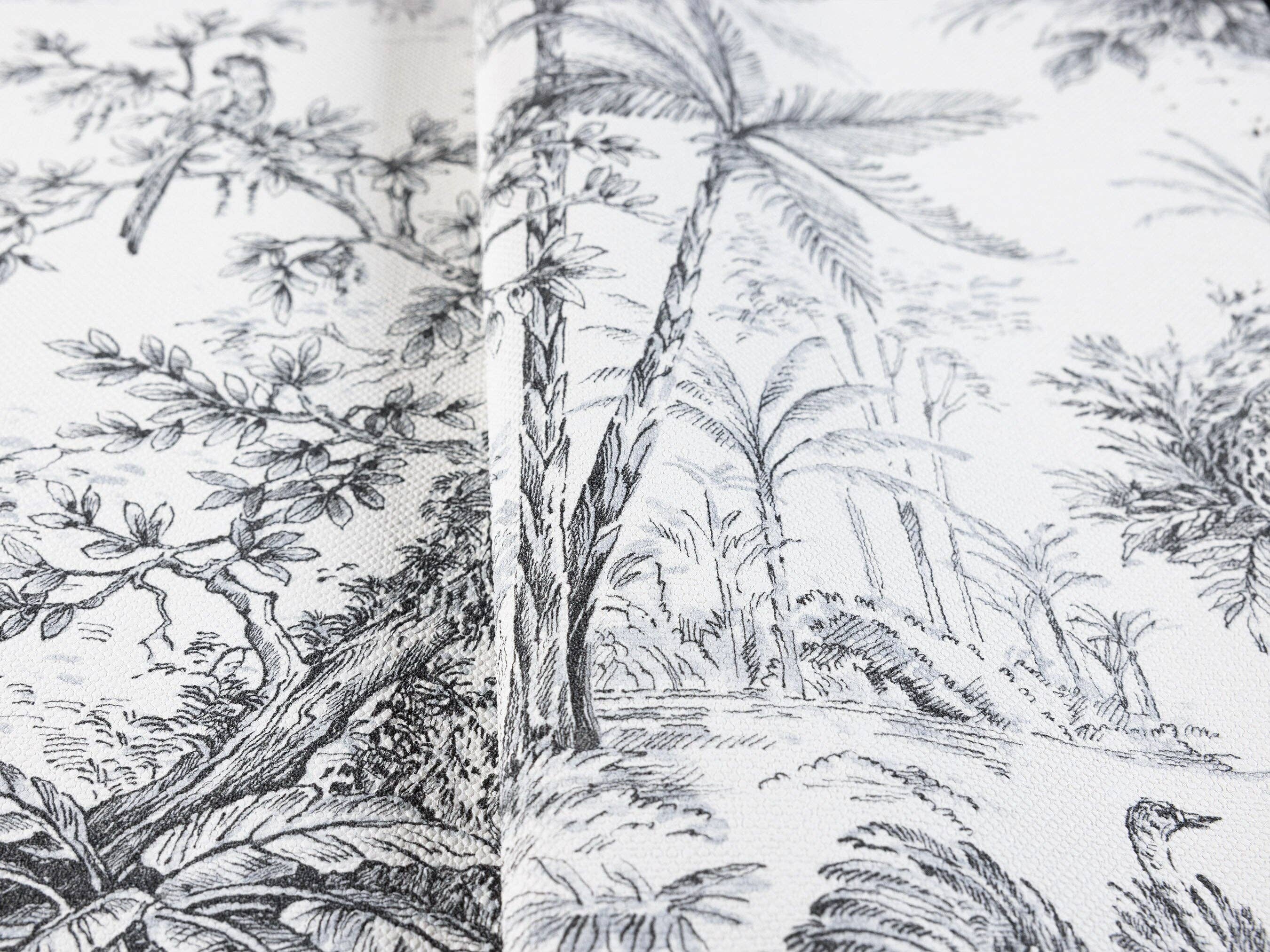 Walloro Luxury Embossed Wallpaper – wholesale Wallpaper – Luxury Toile Wallpaper, 3D Textured Wallcovering, Large 178 sq ft Roll, Decorative Wall Paper, Black and White Sketch, Landscape Wall Paper1