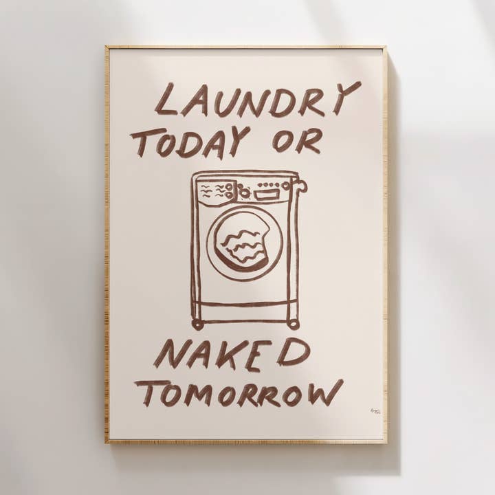 Vandaag de Was of Morgen Naakt Print voor wholesale door bymariarosestudio