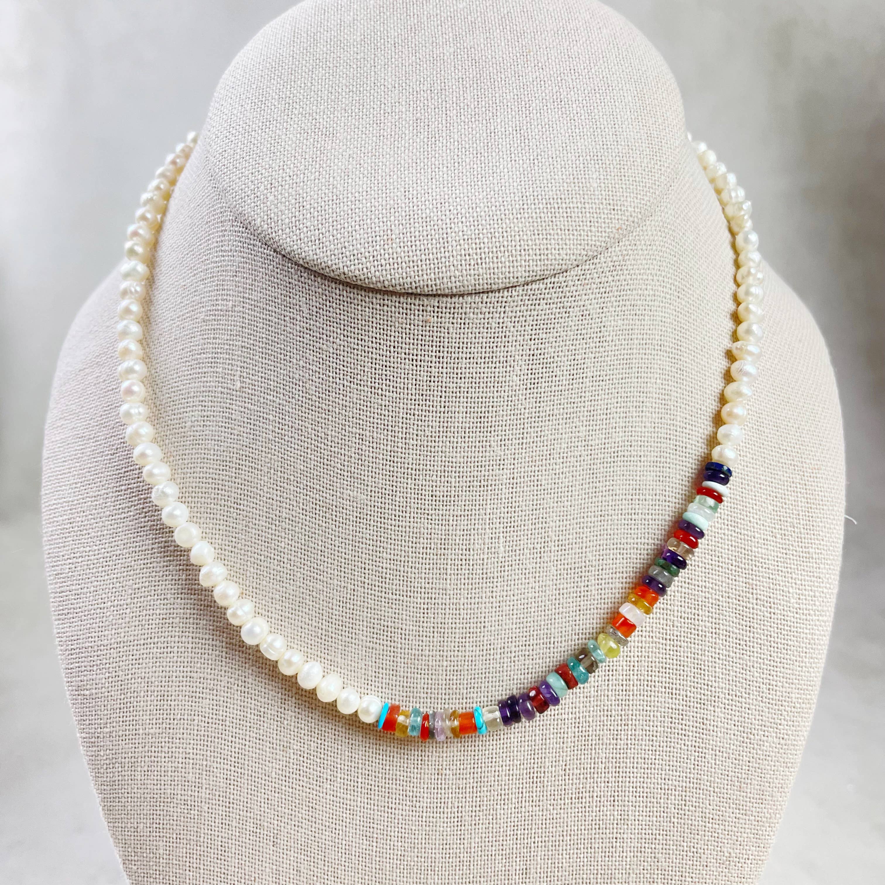 Ewelina Pas Jewelry - Wholesale Beaded/Pearl Necklace - Perla// Pearl Multi Gemstone Beaded Necklace11