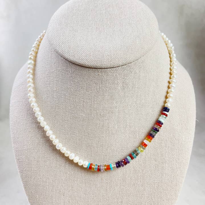 Ewelina Pas Jewelry - Wholesale Beaded/Pearl Necklace - Perla// Pearl Multi Gemstone Beaded Necklace11