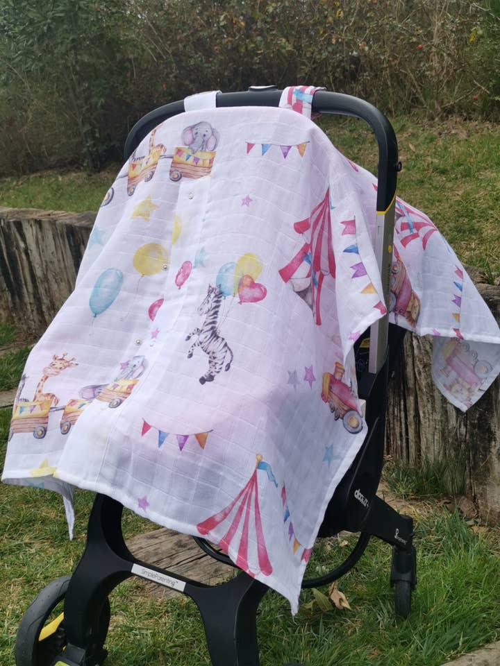Circus Stroller Cover for wholesale by Baby Laurel Organics
