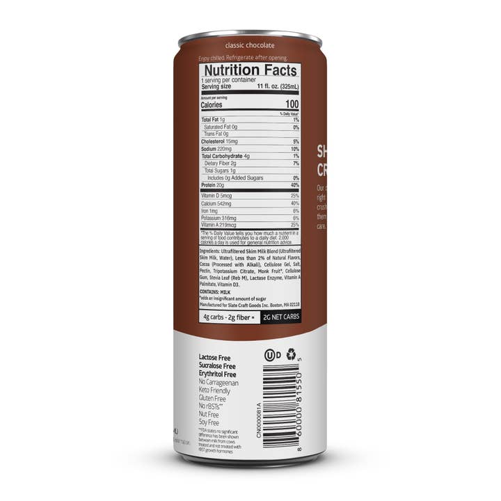 Slate Milk - Wholesale Powdered Health Drink - Classic Chocolate Milk Shake