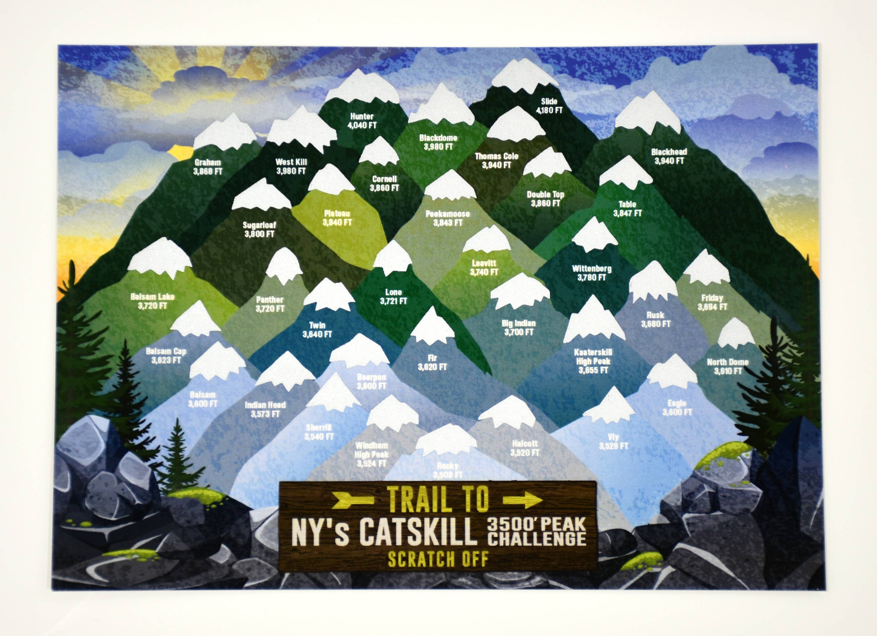 peakquest - Wholesale Arts & Entertainment - NY'S Catskill 3500' Peak Challenge Scratch Off5