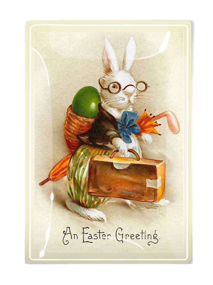 Uddannet Hvid Kanin Påske Decoupage Glasbakke for engroshandel hos Ben's Garden