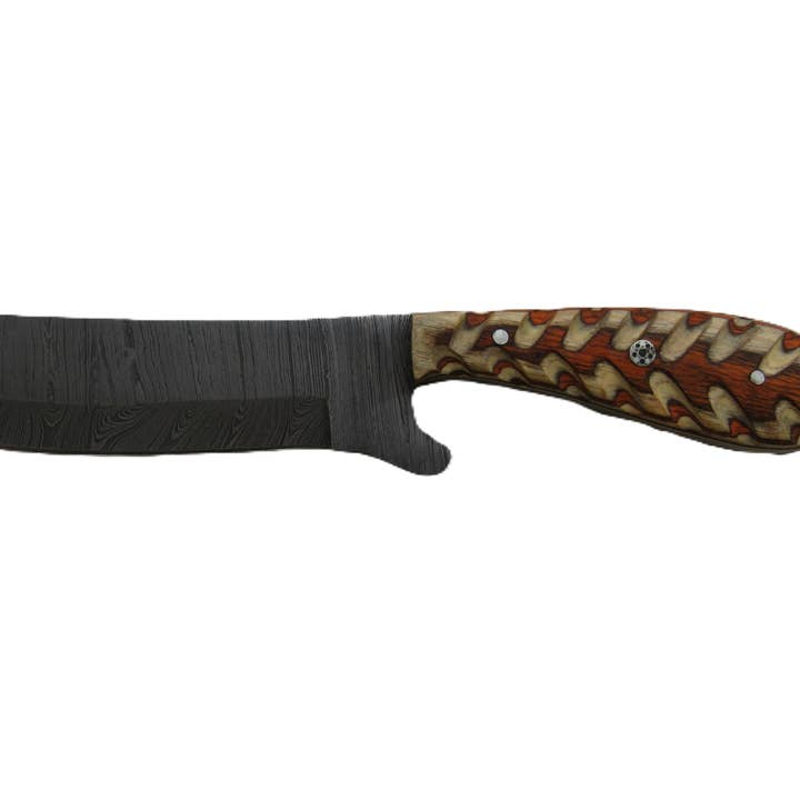 Ruddock Bros. LLC - Wholesale Pocket knife/holder - Ponderosa Utility Bull Knife - Fixed Blade - Damascus Steel3